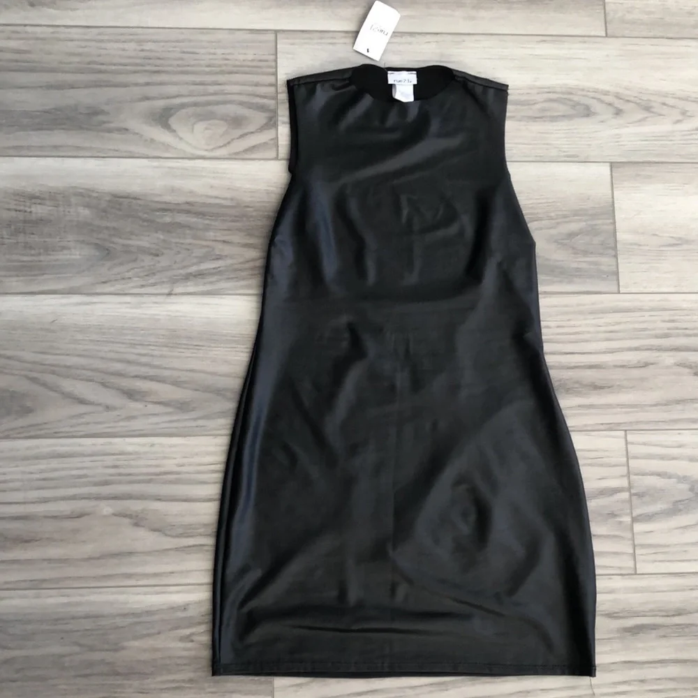 🖤NWT Vegan Leather Mini Dress - Picture 6 of 9